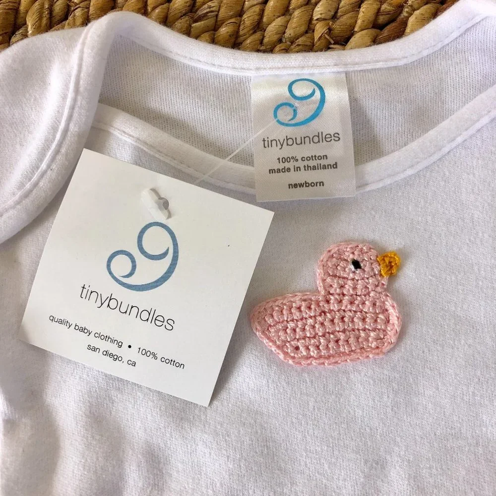 NWT 6 Mo Tiny Bundles 3Pc‎ Pink Duck Hat Bodysuit Pants Infant Baby Girl Ducks
